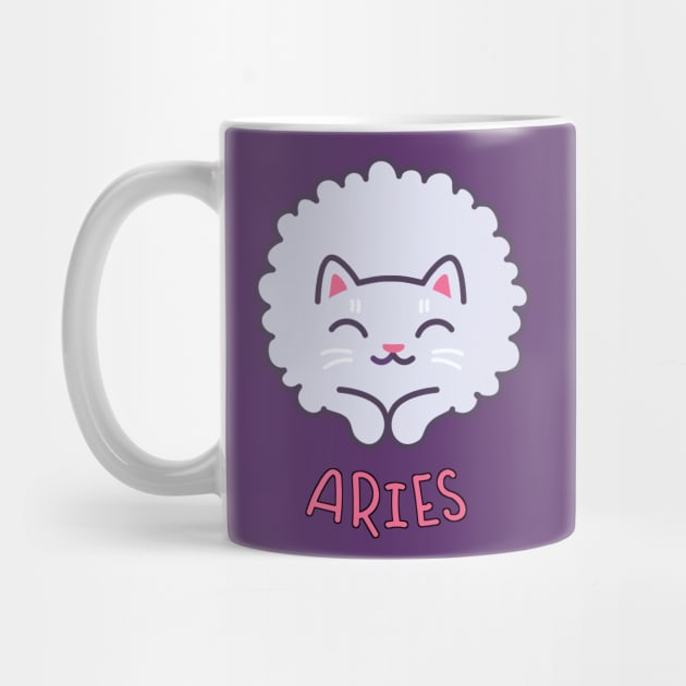 Funny Aries Cat Horoscope Tshirt - Astrology and Zodiac Gift Ideas! by BansheeApps